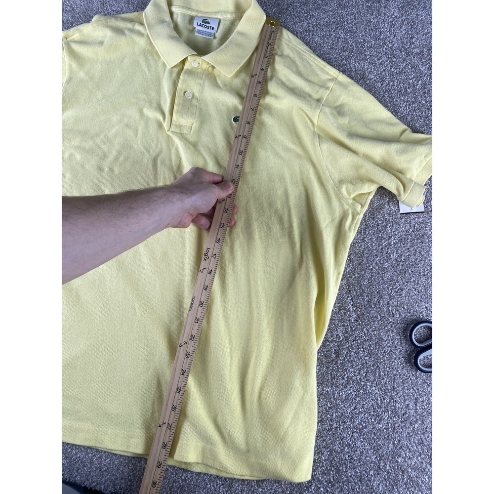 Lacoste Solid Light Yellow Polo Shirt Mens XL (8) Preppy Spring Tennis Cotton - Picture 7 of 8